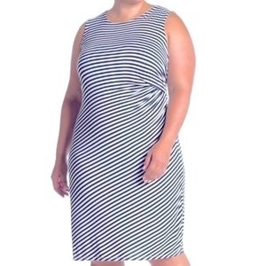 𝅺🍀BOBEAU ESTELLE SIDE TUCK STRIPED DRESS IN …